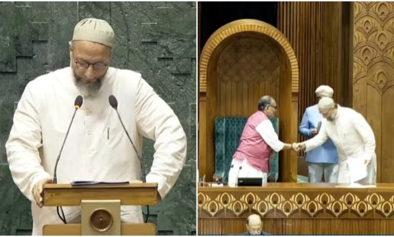 Lok Sabha: ओवैसी ने लोकसभा में शपथ लेने के बाद लगाया जय फलस्तीन का नारा