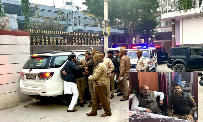 उत्तर प्रदेश, नोएडा: पुलिस ने कांग्रेस पार्टी के नेताओं को लखनऊ जाने से रोका