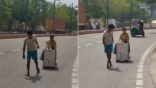उत्तर प्रदेश, नोएडा: घायल स्ट्रीट डॉग की मदद को बनाया देशी जुगाड़, वीडियो वायरल