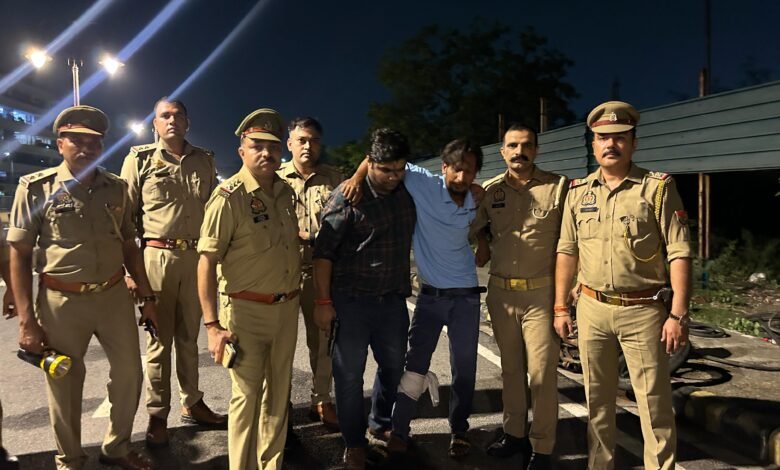 उत्तर प्रदेश, नोएडा: पुलिस और बदमाश के बीच मुठभेड़,चेन स्नैचर को लगी गोली