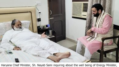 हरियाणा, चंडीगढ़: मुख्यमंत्री नायब सिंह सैनी ने ऊर्जा मंत्री अनिल विज के आवास पर पहुंच उनका हालचाल जाना