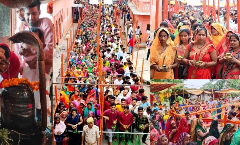 उत्तर प्रदेश, नोएडा: सावन शुरू होते ही शिवालयों में भीड़ उमड़ी