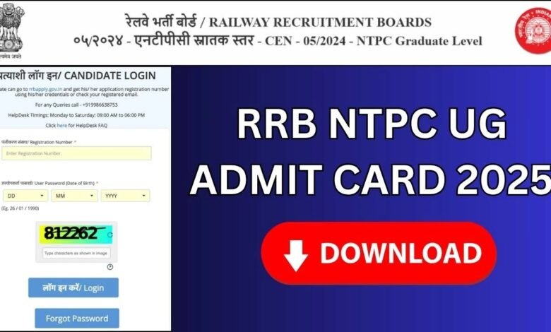 RRB NTPC UG Admit Card 2025