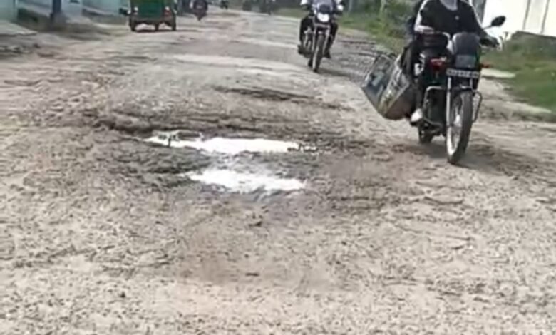 उत्तर प्रदेश, नोएडा: जेवर के जुनेदपुर गांव में खस्ताहाल सड़कें और जलभराव