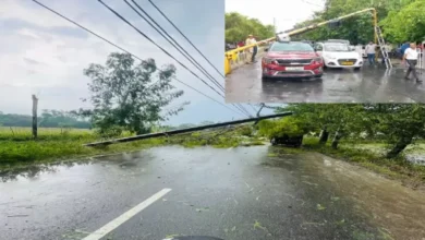 उत्तर प्रदेश, नोएडा: बारिश बनी आफत, कही गिरा प्लास्टर तो कही गिर गया सोसायटी का छज्जा