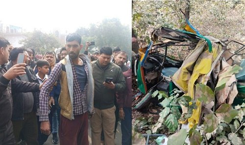 Agra road accident today, Four Dhams pilgrims accident
