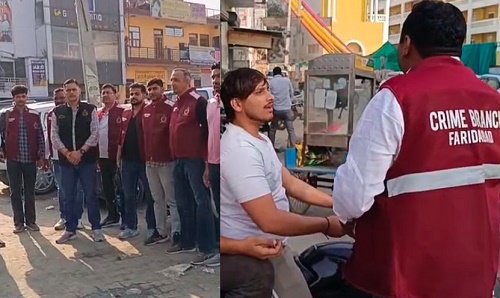 Faridabad police action, Crime branch traffic drive, Ballabhgarh