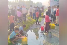 Kaushambi highway accident, DCM tanker collision, diesel leak highway