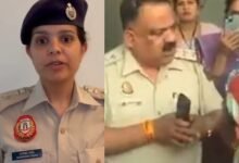 Delhi police inspector suspended, viral video police Delhi