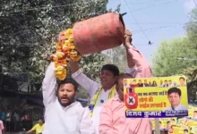 LPG price protest Delhi, gas cylinder protest AAP, Delhi inflation protest
