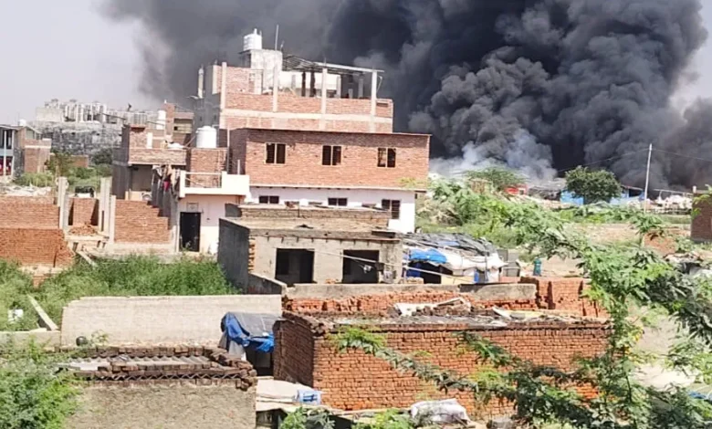 Noida fire news, Kakrala fire, scrap godown fire, Phase 2 police Noida,