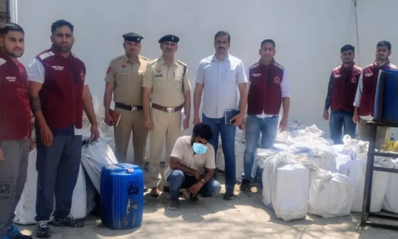 Faridabad police action, fake Harpic factory