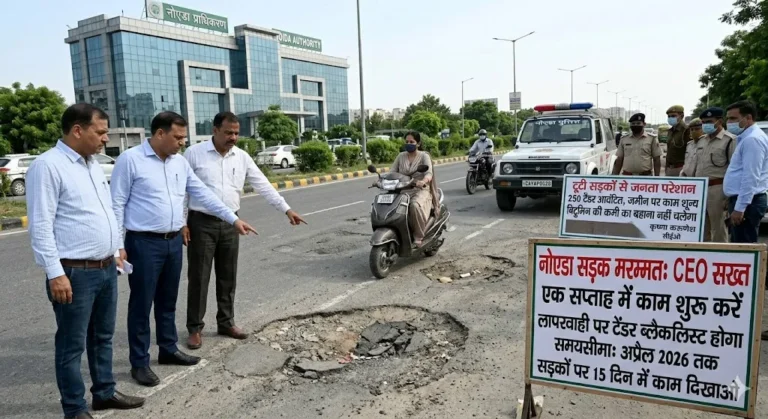 Noida road repair: नोएडा में सड़क मरम्मत में देरी पर CEO सख्त, 7 दिन में काम शुरू करने का अल्टीमेटम