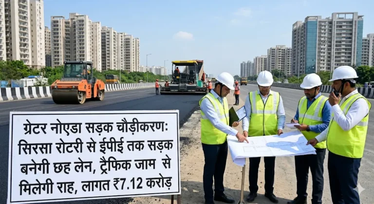 Greater Noida Road Widening: सिरसा रोटरी से ईपीई तक सड़क बनेगी छह लेन, ट्रैफिक जाम से मिलेगी राहत