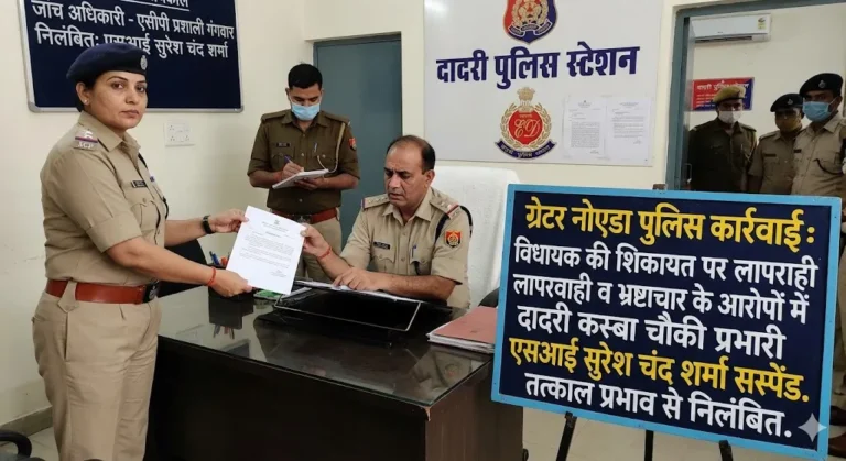 Greater Noida Police Action: विधायक की शिकायत पर चौकी प्रभारी सस्पेंड