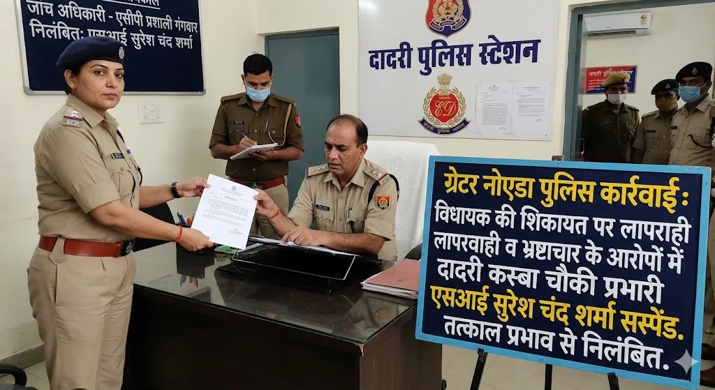 Greater Noida Police Action: विधायक की शिकायत पर चौकी प्रभारी सस्पेंड Greater Noida Police Action: विधायक की शिकायत पर चौकी प्रभारी सस्पेंड