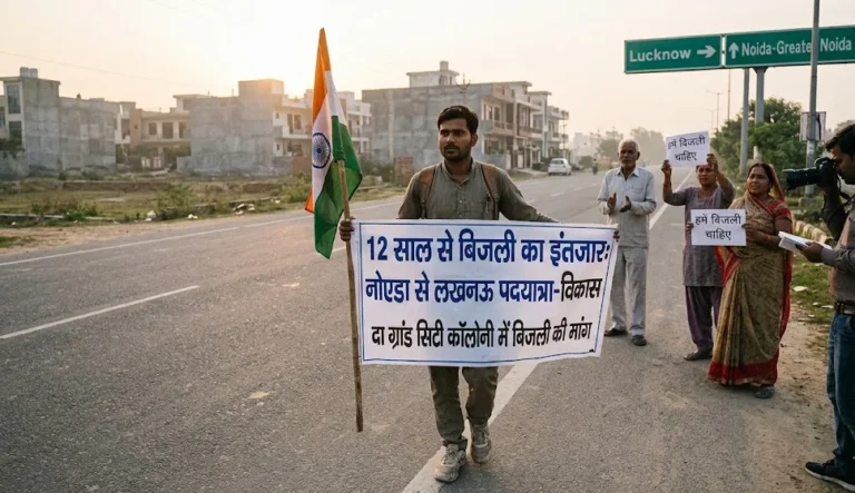 Noida Electricity Problem: 12 साल से बिजली का इंतजार, समस्या के समाधान के लिए युवक ने लखनऊ तक पदयात्रा शुरू की