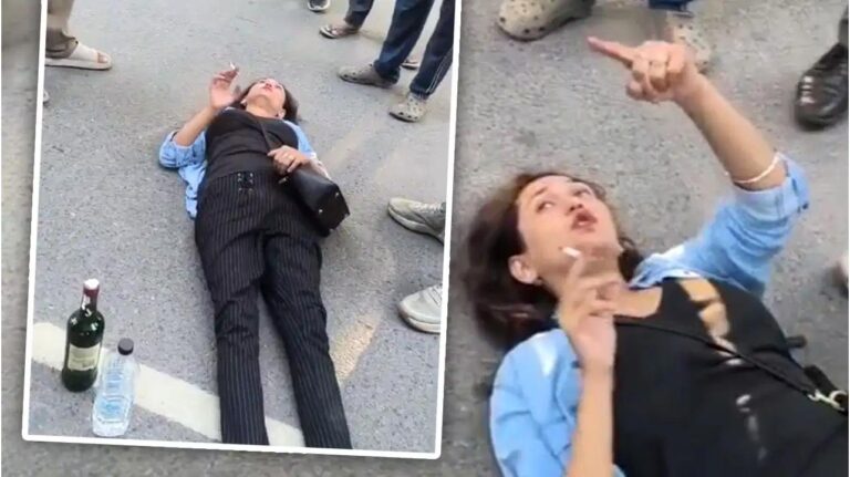Viral Video : नोएडा में युवती ने शराब के नशे में सड़क पर किया हंगामा, पुलिस ने किया हस्तक्षेप