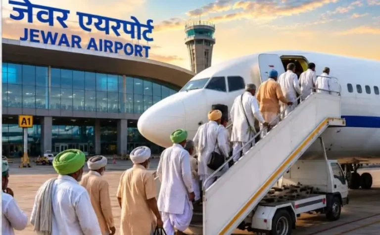 Noida Airport: हवाई चप्पल पहनने वाले किसानों ने भरी हवाई उड़ान, नोएडा एयरपोर्ट से पहली बार विमान में बैठे 172 किसान