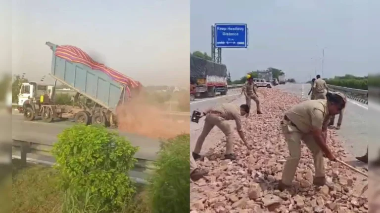 Greater Noida Accident Alert: डंपर से गिरे पत्थरों से ईस्टर्न पेरीफेरल एक्सप्रेसवे पर बढ़ा हादसे का खतरा, पुलिस ने तुरंत हटाया मलबा