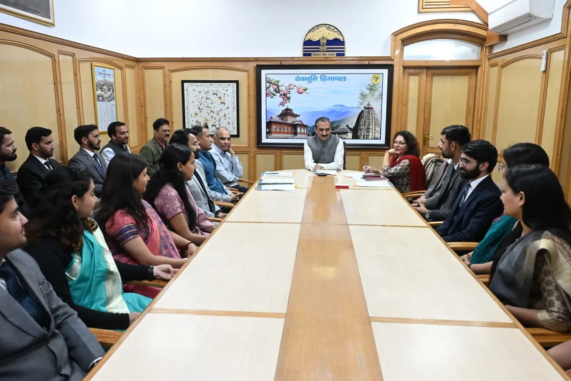 HAS Officers Training: एचएएस एवं संबद्ध सेवाओं के प्रशिक्षु अधिकारियों ने मुख्यमंत्री सुखविंद्र सिंह सुक्खू से की शिष्टाचार भेंट HAS Officers Training: एचएएस एवं संबद्ध सेवाओं के प्रशिक्षु अधिकारियों ने मुख्यमंत्री सुखविंद्र सिंह सुक्खू से की शिष्टाचार भेंट