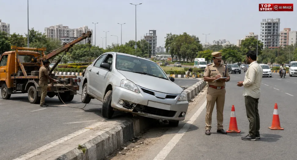 Car Accident: ग्रेटर नोएडा में स्टीयरिंग जाम होने से बेकाबू कार डिवाइडर पर चढ़ी, चालक सुरक्षित Car Accident: ग्रेटर नोएडा में स्टीयरिंग जाम होने से बेकाबू कार डिवाइडर पर चढ़ी, चालक सुरक्षित