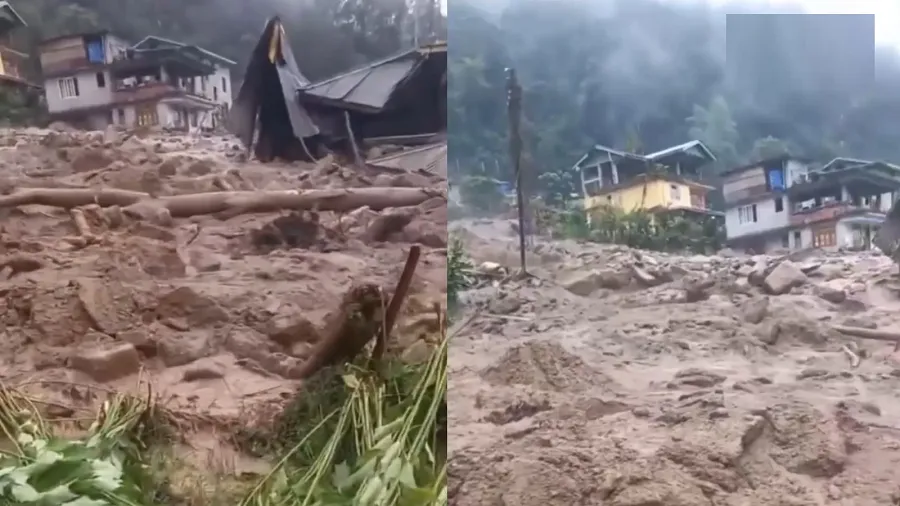 Rain Fury: सिक्किम के रिंबी गांव में भीषण लैंडस्लाइड, 20 से अधिक घर प्रभावित Sikkim landslide, Rinbi village landslide, West Sikkim rain, Yuksom Tashiding, Sikkim disaster