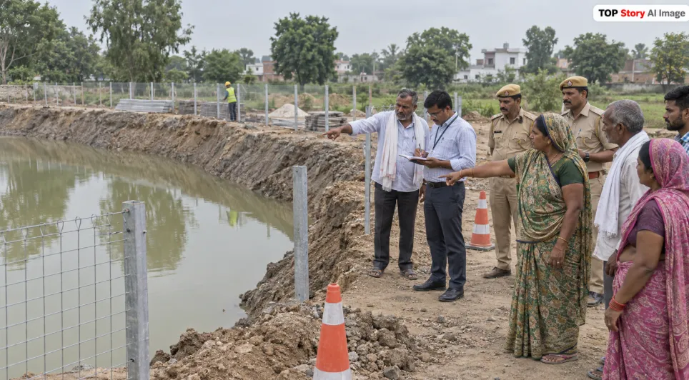 Tilpata Pond Accident: तालाब में डूबने से महिला की मौत के मामले में ठेकेदार पर लापरवाही का आरोप, ग्रामीणों ने की कार्रवाई की मांग Tilpata Pond Accident: तालाब में डूबने से महिला की मौत के मामले में ठेकेदार पर लापरवाही का आरोप, ग्रामीणों ने की कार्रवाई की मांग