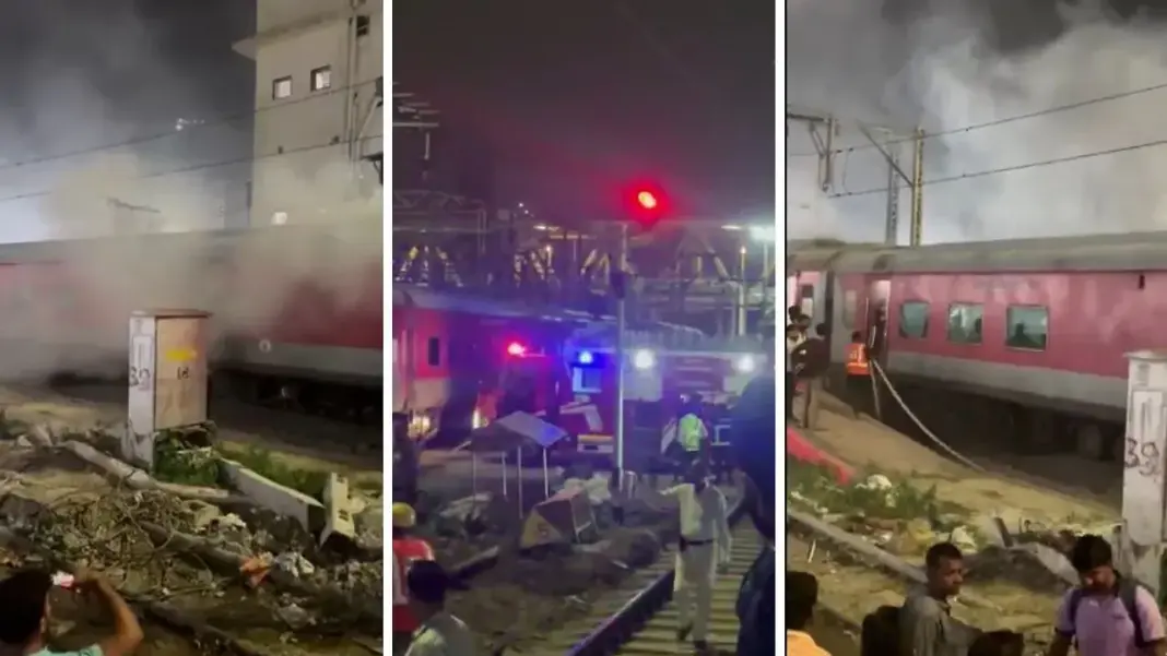 Mumbai CSMT Train Fire: यार्ड में खड़ी खाली ट्रेन की पैंट्री कार में आग, कुछ मिनट में काबू Mumbai CSMT Fire, Train Fire Mumbai, CSMT Yard Fire, Mumbai Railway Fire, Central Railway