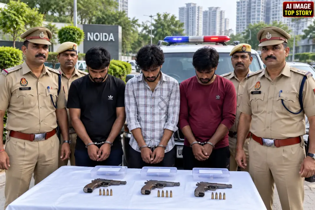 Noida Crime: नोएडा में लूट की नीयत से घूम रहे तीन आरोपी गिरफ्तार, अवैध हथियार बरामद Noida Crime: नोएडा में लूट की नीयत से घूम रहे तीन आरोपी गिरफ्तार, अवैध हथियार बरामद