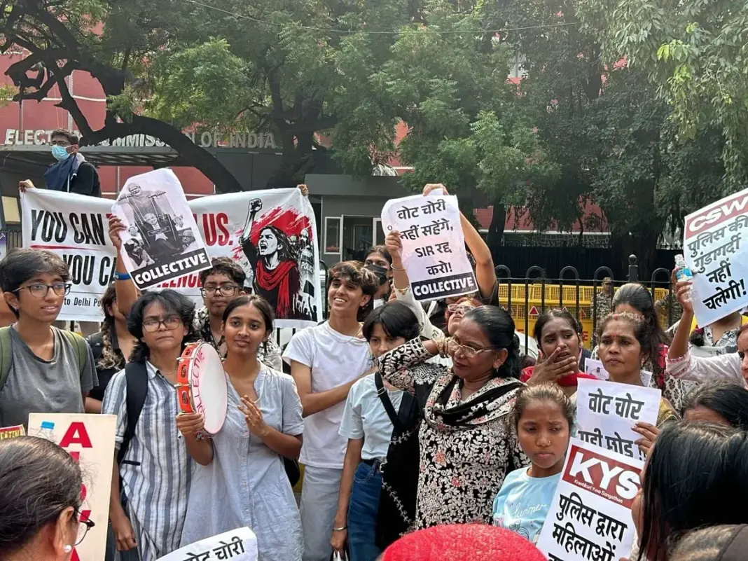 Delhi Police Protest, SIR Controversy, Women Protesters, Police Harassment Allegations, Delhi News