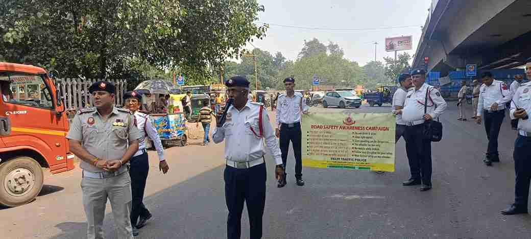 Road Safety Campaign, Bhajanpura Traffic Police, Delhi Traffic Rules, Traffic Awareness, Road Safety India